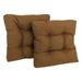 Blazing Needles 19 in. Squared Solid Spun Polyester Tufted Dining Chair Cushions Mocha - Set of 2