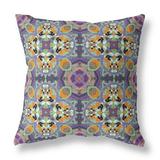 Purple Orange Cloverleaf Indoor Outdoor Throw Pillow