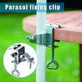 Metal Umbrella Clamp Portable Durable Sun Shade Holder for Pool Deck Fences Poles Easy Installation New