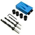 Andoer DIY Woodworking Pocket Hole Jig Drill Set Carving Tools Screw Adapter Carpenter