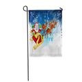 LADDKE Winter Christmas Scene of Cartoon Santa in His Reindeer Garden Flag Decorative Flag House Banner 28x40 inch