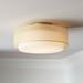 Possini Euro Design Ceiling Light Semi Flush Mount Fixture 12 1/2 Wide Plated Gold 2-Light Sheer Fabric Outer Opal White Glass Drum Shade for Bedroom