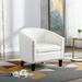 Yipa Upholstered Nailheads Single Chairs Modern Bedroom Ergonomics Easy Assemble Soft Wood Legs Patio Sofa White