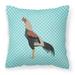 Kulang Chicken Blue Check Fabric Decorative Pillow