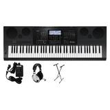 Casio WK7600 76-Key Premium Portable Keyboard Package with Headphones Stand and Power Supply