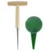 Sow Dibber Stainless Steel Hand Dibber w/ Wooden Handle Outdoor Loosen Soil Accessory Dibber Bulb Planter w/ Seed Dispenser Garden Tools for Sowing Cultivating Transplanting Plants