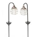 Plow & Hearth Solar Firefly Garden Pathway Lights Set of 2 - Copper