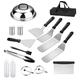 Back to School Saving Feltree Barbecue Tools Griddle Accessories Kit 16PCS Flat Top Grilling Tools Set Stainless Steel Grill BBQ Spatula Kit Cooking Utensils Set With Carry Bag For Outdoor Barbecue