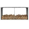 Carevas Garden Log Storage Shed Galvanized Steel 129.9 x36.2 x60.2 Anthracite