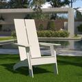 Emma + Oliver White Modern Dual Slat Back Indoor/Outdoor Adirondack Style Patio Chair