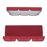 YUEHAO Carpet Clearance Patio Swing Canopy Cover Set Swing Replacement Top Cover + Swing Cushion Cover Red