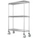 24 Deep x 30 Wide x 60 High 3 Tier Stainless Steel Wire Mobile Shelving Unit with 1200 lb Capacity