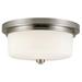 Design House 556654 Aubrey Transitional 2-Light Indoor Flush Mount Ceiling Light Dimmable Frosted Glass for Bedroom Dining Room Kitchen Satin Nickel