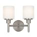 Design House 556191 Aubrey Transitional 2-Light Indoor Wall Light Dimmable Frosted Glass for Hallway Foyer Bathroom Satin Nickel