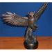 F Owl Bronze Plated Resin Sculpture