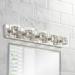 Possini Euro Design Modern Wall Light Chrome Wrapped Wire 39 Clear Glass for Bathroom Over Mirror