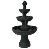 Sunnydaze Flower Blossom Outdoor Electric 3-Tier Water Fountain - 43 H - Black