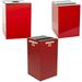Witt Industries Steel 28-Gallon Geo Cube Recycling Container Round Opening Legend Cans Slot Opening Legend Newspaper and Square Opening Legend Waste Square Scarlet Red.