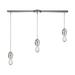 Socketholder 3-Light Linear Pendant Fixture in Polished Chrome