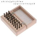 27 Pc Lowercase Lucida Calligraphy Alphabet Letter Punch Set For Stamping Metal In Wood Box 1/8 Inch 3mm