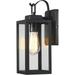 UIXE Black Wall Sconce Light Exterior Wall Mount Fixtures w/Clear Glass for Garages Porch