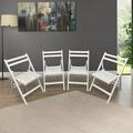 Wood Folding Special Event Chair Set of 4 Wood Chairs Vintage Folding Chair Patio Chairs for Balcony Dining Lawn Indoor Outdoor White