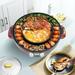 Fichiouy 2 In 1 Electric Grill & Hot Pot Barbecue Frying Pan Soup Shabu Pot 2200W 110V
