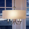 Urban Ambiance Luxury Traditional Chandelier Size: 21-1/8 H x 21-5/8 W with Classic Style Elements Brushed Nickel Finish and White Textured Shade UHP2280