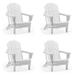 Folding Adirondack Lawn Chairs Set of 4 for Outdoor Patio Garden White