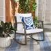 SAFAVIEH Daire Outdoor Patio Rocking Chair Grey Brown/White