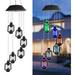 LED Solar Powered Lanterns Wind Chime Color-Changing Waterproof Six Lanterns Wind Chimes Spiral Spinner Windchime Portable Outdoor Chime for Indoor Outdoor Patio Deck Yard Garden Home