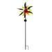 Evergreen 48 H Solar Staked Wind Spinner Glass Rooster-