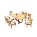 Grade-A Teak Dining Set: 8 Seater 9 Pc: 94 Mas Oval Trestle Leg Table And 8 Giva Arm Chairs Outdoor Patio WholesaleTeak #51GV2309