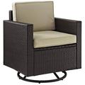 Crosley Furniture Palm Harbor Swivel Rocker Outdoor Chair Wicker Patio Chairs for Porch Deck Balcony