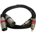 Seismic Audio Dual XLR Male to Dual RCA Male Stereo Cable for Audio Speakers Subwoofer SAXFRM-2x5 5 Feet Long