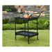 Jeco Wicker Patio Serving Cart in Black