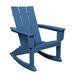 Serwall Outdoor Patio Porch Rocker Chair Rocking Adirondack Chair for Balcony Blue