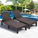 Chaise Lounge Set of 2 Patio Reclining Lounge Chairs with Adjustable Backrest Outdoor All-Weather PP Resin Sun Loungers for Backyard Poolside Porch Garden Espresso