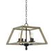 Kira Home Dempsey 16 Modern Farmhouse 5-Light Pendant Light Open Shade Design Black Accents + Smoked Birch Finish