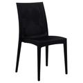 LeisureMod Weave Mace Indoor/Outdoor Dining Chair-Color:Black Style:Armless