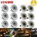 GRNSHTS Solar Ground Lights Disk Lights Solar Powered - 8 LED Outdoor in-ground Solar Lights for Landscape Walkway Lawn Steps Decks Pathway Yard Stairs Fences LED lamp Waterproof (2pcs White)