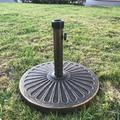 27lbs Heavv Duty Brown Round Patio Umbrella Base-18 x18 x13.58