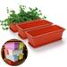 Juhai 3Pcs Balcony Garden Rectangular Vegetable Flower Planter Resin Box Planting Pot(Brick Red 44x19x14cm)