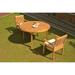 Grade-A Teak Dining Set: 2 Seater 3 Pc: 52 Round Table And 2 Leveb Stacking Arm Chairs Outdoor Patio WholesaleTeak #WMDSWVm