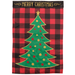 Magnolia Gardens M011427 13 x 18 in. Tree Merry Christmas Double Applique Garden Flag