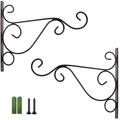 2PCS Metal Plant Bracket Iron Wall Mount Lanterns Hangers for Hanging Bird Feeders Lanterns Wind Chimes Planters Outdoor Decoration Hooks