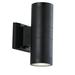 Duo 6 2-Light Modern Midcentury Cylinder Outdoor Metal/Glass Integrated LED Wall Sconce with Uplight Black