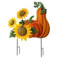 Plow & Hearth Metal Sunflower Pumpkin And Gourd Stake