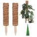 TOPWONER Moss Poles for Climbing Plantï¼Œ2 Pcs 12 Inch Coir Moss Totem Pole Coir Moss Stick for Creepers Plant Support Extension Climbing Indoor Plants