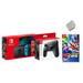 Nintendo Switch 32GB Console Neon Joy-Con Bundle with Wireless Pro Controller and Mario Tennis Aces Game - Import with US Plug